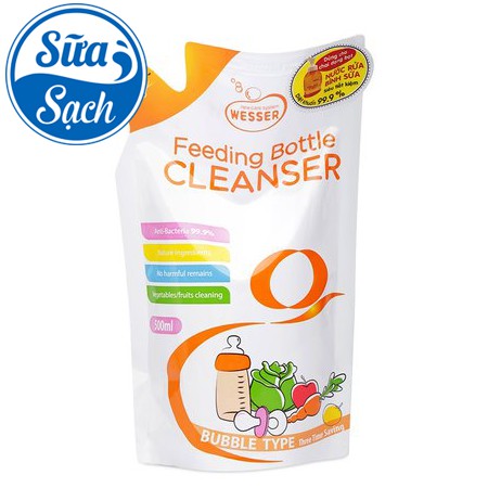 Nước Rửa Bình Sữa Wesser 500ml