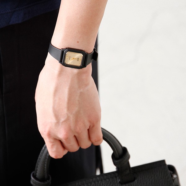 Đồng hồ nữ Casio LQ-142E-9ADF Chính hãng - Dây nhựa đen mặt mạ Vàng