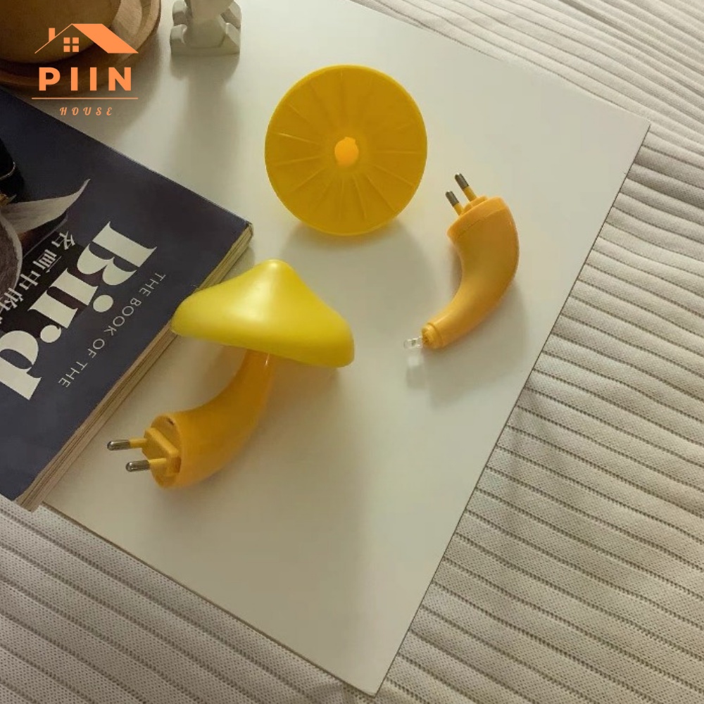 Đèn ngủ hình cây nấm cảm ứng ánh sáng dịu nhẹ dễ đi vào giấc ngủ, đèn led màu vàng PIIN HOUSE