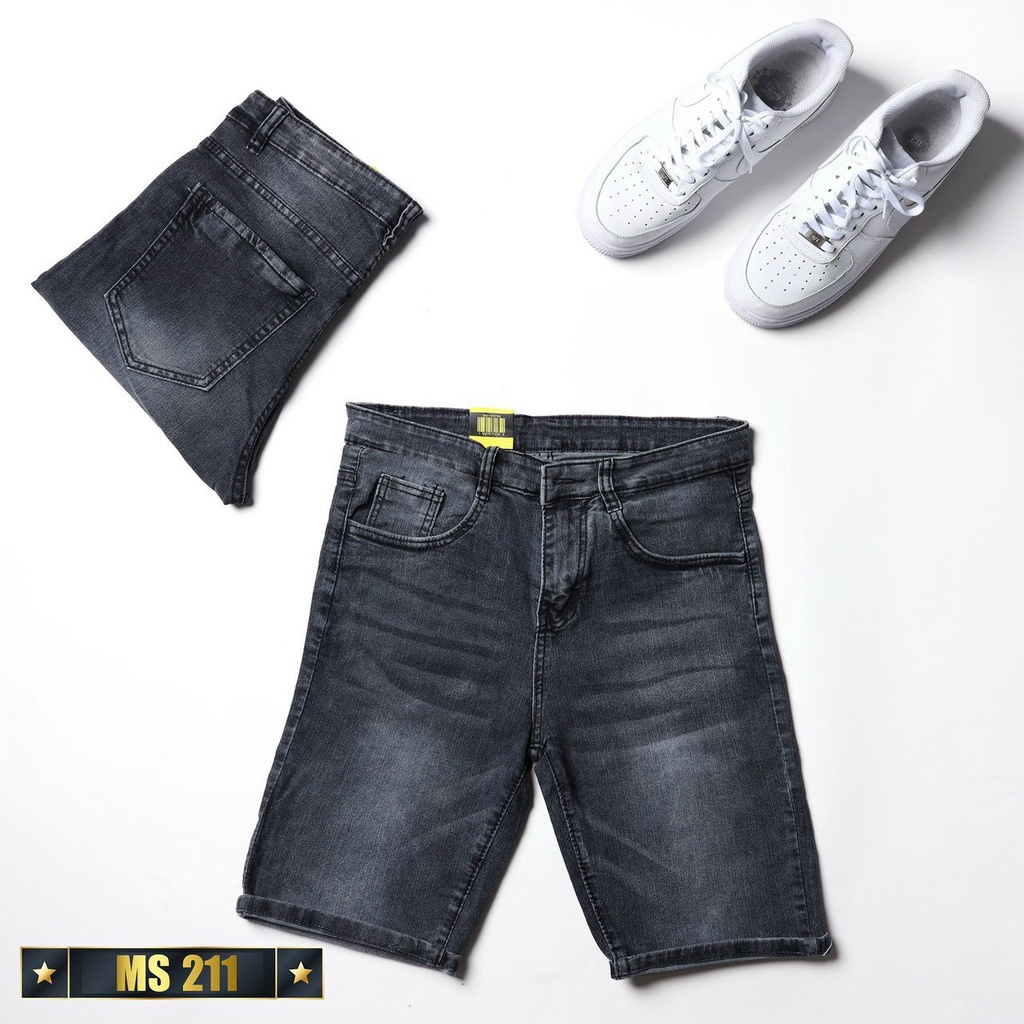 Quần short jean nam co giãn màu đen trơn dễ phối đồ cao cấp phong cách hàn quốc MT&FASHION SN211