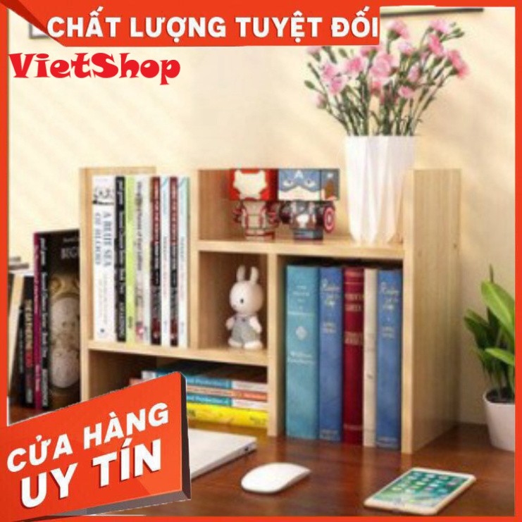 Kệ Sách Mini, Giá Để Sách, Để Tài Liệu Văn Phòng Trên Bàn Làm Việc Bằng Gỗ Ép, Trang Trí Bàn Làm Việc - VietShop