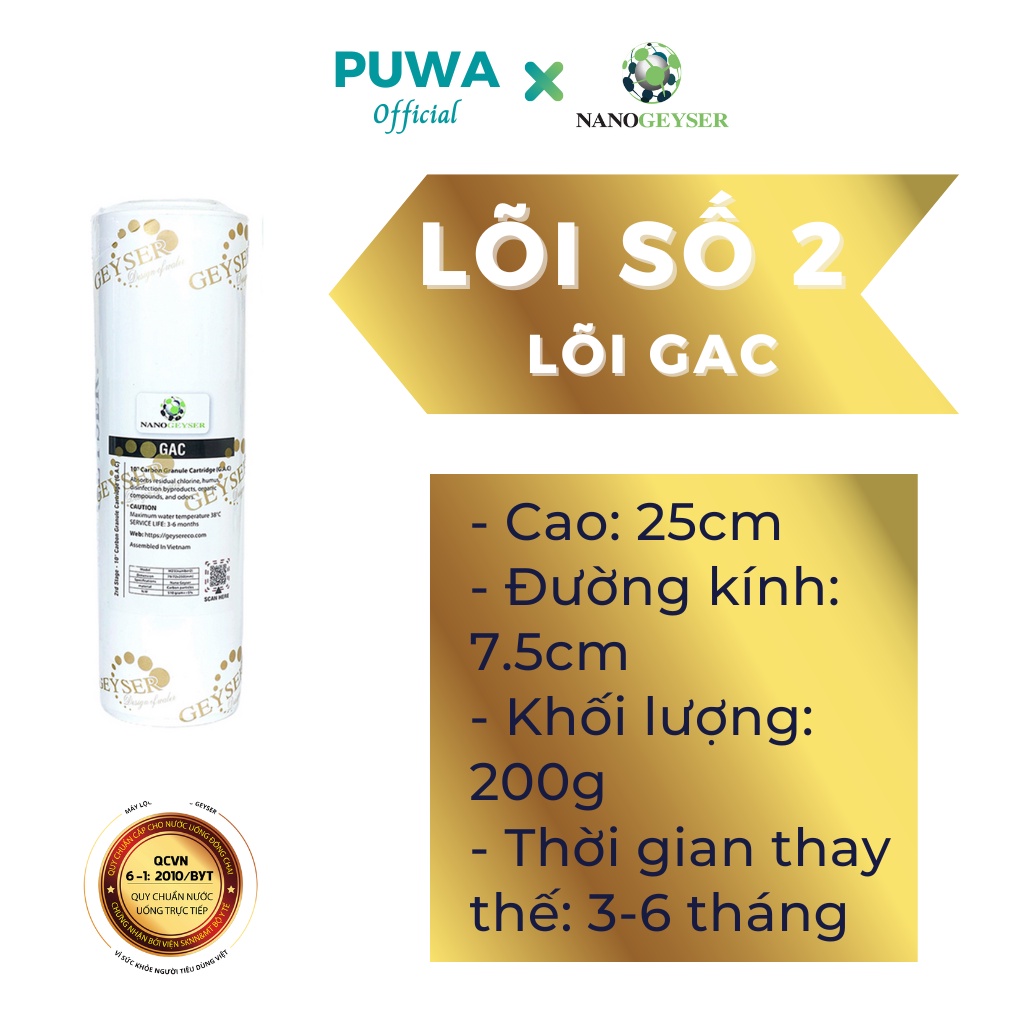 Bộ lõi 123 máy RO NANO GEYSER, Bộ lõi 123 máy Kangaroo, Bộ lõi 123 máy Karofi, Bộ lõi 123 máy Mutosi, PP5 mcr,GAC,PP1mcr