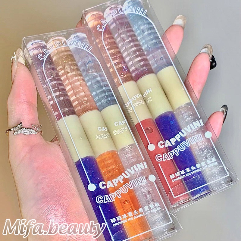 Son Bóng Dưỡng Môi Cappuvini Lâu Trôi Vỏ Được Thiết Kế Hai Đầu Hàng Chính Hãng Nội Địa Trung CP85