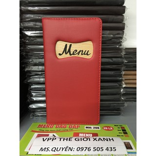 Bìa menu da may cao cấp 20 lá 208 (23*12CM)