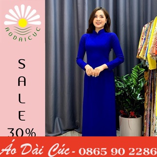 Áo dài 4 tà truyền thống, màu xanh coban, lụa chiffon cao cấp, không nhăn, không xù - T05