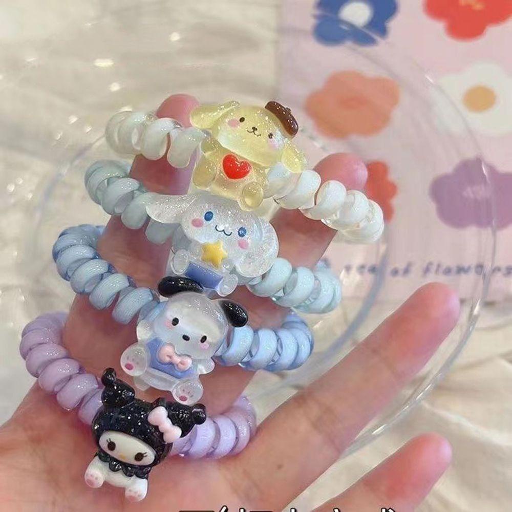 Dây Cột Tóc Scrunchies Hình Mèo Kitty Dễ Thương Cho Nữ