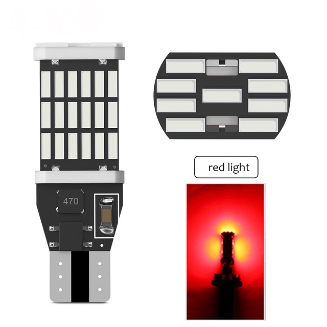 Đèn led LYMOYO T15 45SMD W16W ánh sáng nhiều màu sắc chuyên dụng cho xe hơi/xe máy