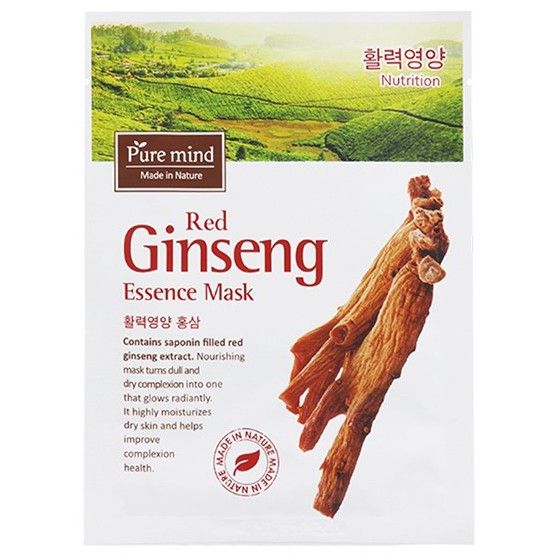 Hộp Mặt Nạ Nhân Sâm Đỏ Pure Mind Pure Mind Red Ginseng Essence Mask 10x 23ml
