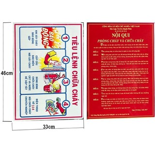 BỘ BẢNG TIÊU LỆNH + NỘI QUI CHỮA CHÁY