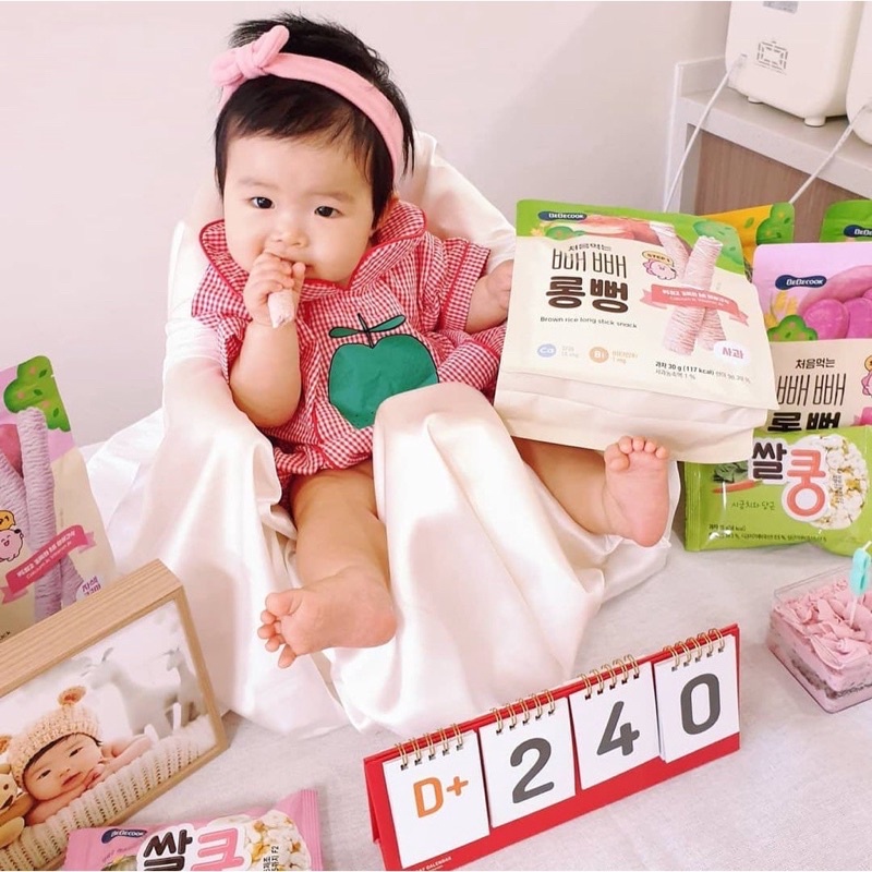 Bánh gạo lứt hữu cơ thanh dài BEBECOOK Hàn Quốc 7m