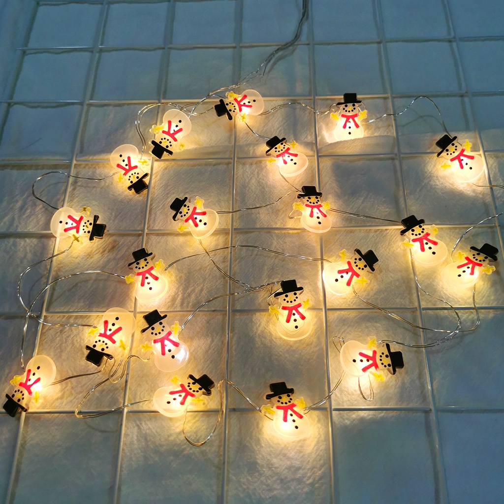 Dây Đèn LED 2M 20 Bóng Hình Ông Già Noel / Người Tuyết Trang Trí Giáng Sinh Light Lantern Lamp Christmas Party Decoration