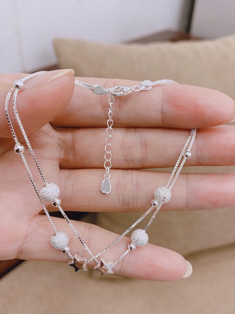 Lắc chân dây kép phối bi cát NGỌC MẬU bi to 6-8li