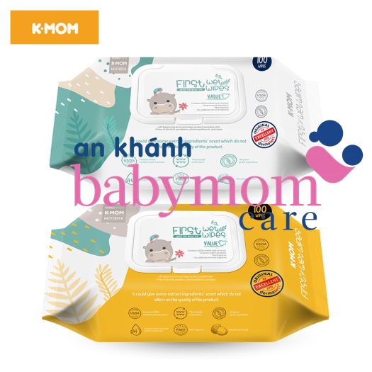 KHĂN ƯỚT CAO CẤP K-MOM HÀN QUỐC VÂN NỔI CÓ NẮP (100C)