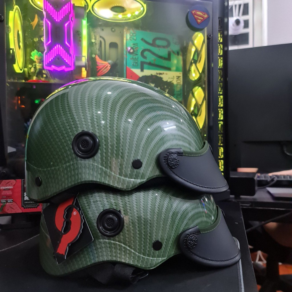 Nón Bảo Hiểm Cacbon Thông Gió Cao Cấp VKFC BB16