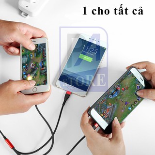 Cáp Sạc 3 Đầu Chính Hãng APPACS - Iphone Lightning, Micro USB, USB Type C