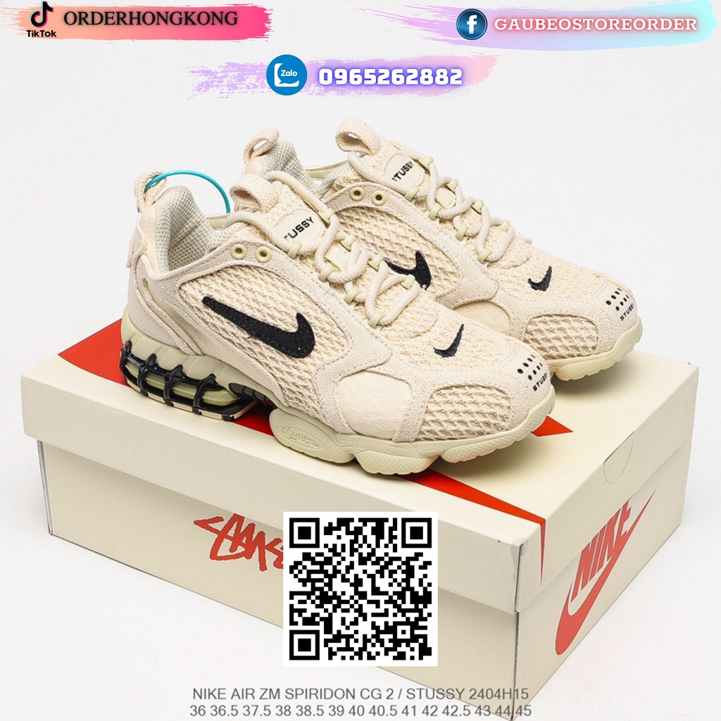 MSP: 2404H15 Nhận Order Hỗ Trợ Free Ship Giày 1:1 Sneaker ***Stussy x Nike Air Zoom Spiridon Caged 2"Fossil color"