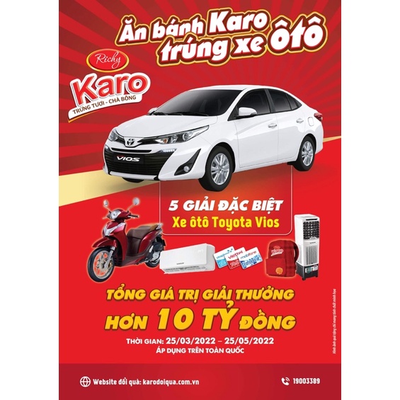 [Q.3] QUẬN 3 [HOẢ TỐC] [RẺ NHẤT SHOPEE] MỘT TÚI BÁNH KARO TRỨNG CHÀ BÔNG TƯƠI PHƠ MAI RICHY 2 VỊ LOẠI DATE MỚI NHẤT
