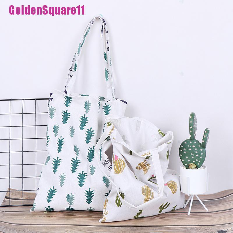 1x Túi Xách tote Vải Lanh In Hình Xương Rồng