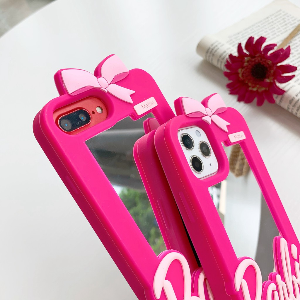 Ốp điện thoại silicon họa tiết chữ barbie tráng gương cho iPhone 11 Pro Max Xs Max X Xr 7 Plus 8 Plus 6s Plus 6 Plus12 12 pro12 pro max