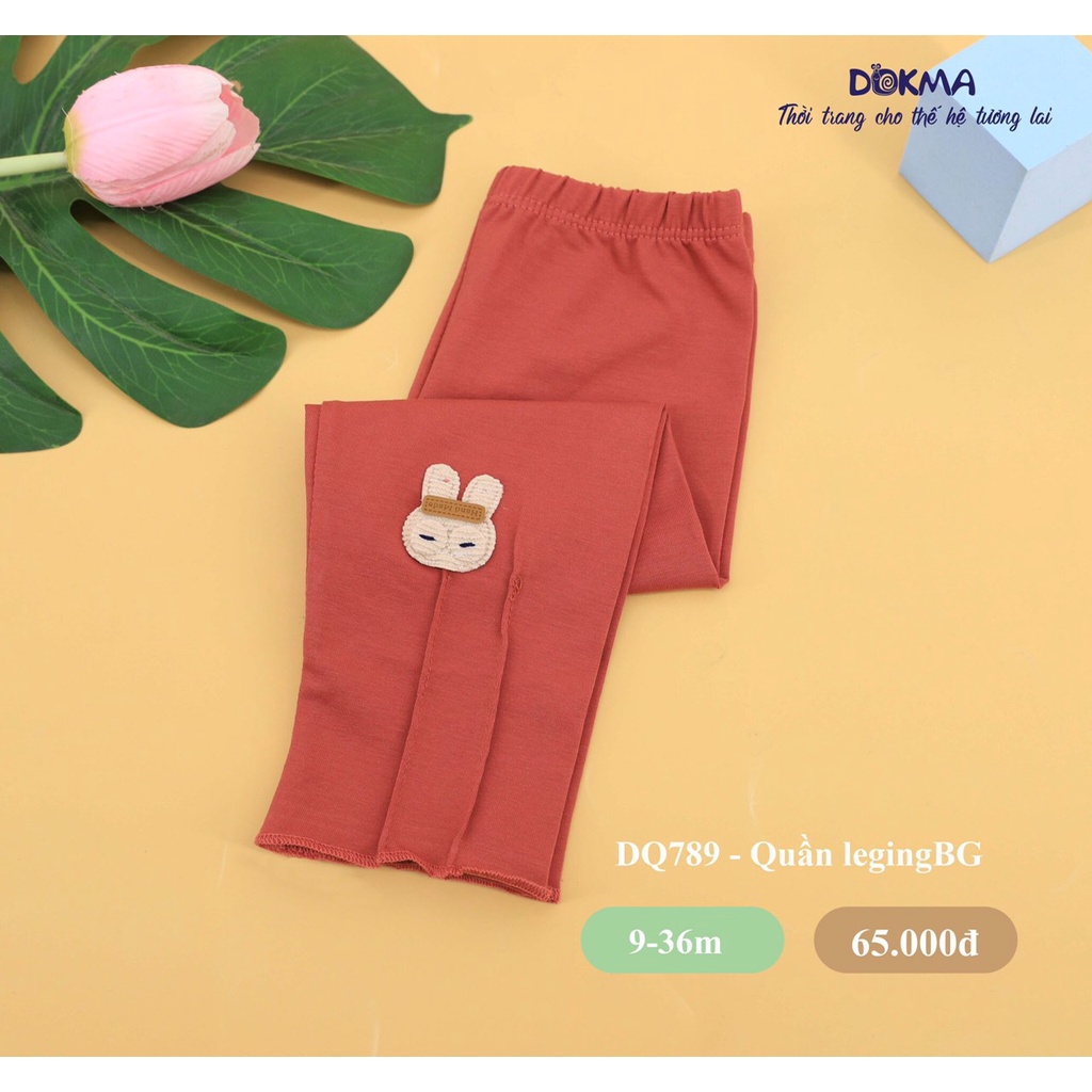 Quần dài bé gái DOKMA quần legging cách điệu gấu chất cotton mềm mại co giãn tốt