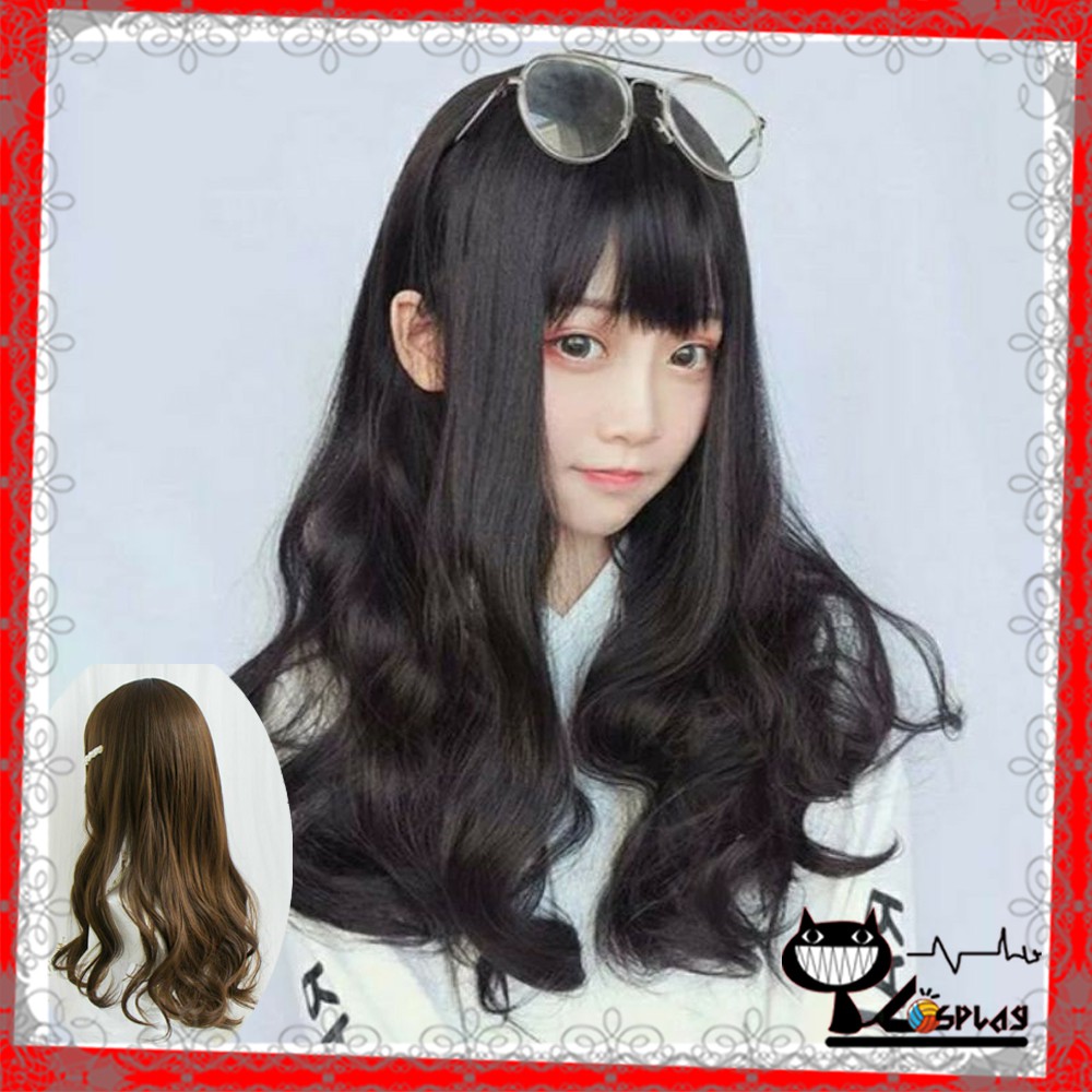 [Sẵn] Wig teen/lolita/cosplay đen xoăn 1574 - nguyên đầu nữ tính [Miu Cosplay]