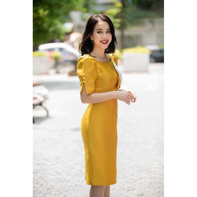 đầm body phối hoa