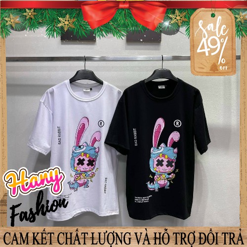 [ Freeship ] Áo thun unisex tay lỡ form rộng BAD RABBIT DINO - Áo thun Bad Rabbit khủng long mẫu mới 2020 || Hany Shop