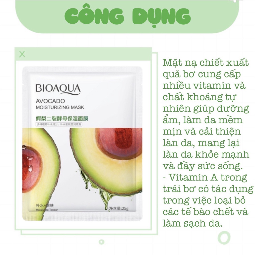 MẶT NẠ BƠ BIOAQUA DƯỠNG ẨM DƯỠNG TRẮNG GIÚP SE KHÍT LỖ CHÂN LÔNG CHO DA MỀM MỊN SamBeauty
