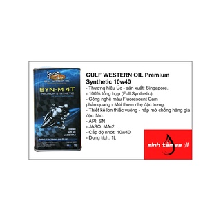 Nhớt Gulf Western oilPremium 100% Synthetic 10w40 cao cấp dành cho xe số