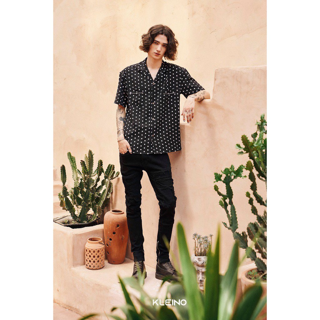 Áo sơ mi cộc tay KLEINO POLKA DOT POCKET SHIRT