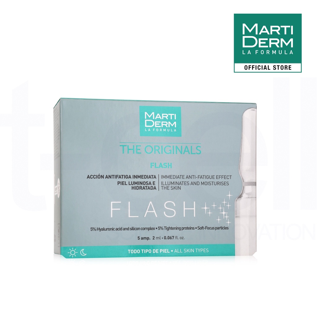 Ampoule Dưỡng Ẩm, Làm Sáng Da &amp; Giảm Mệt Mỏi Tức Thì - MartiDerm The Originals Flash 5 Ampoules