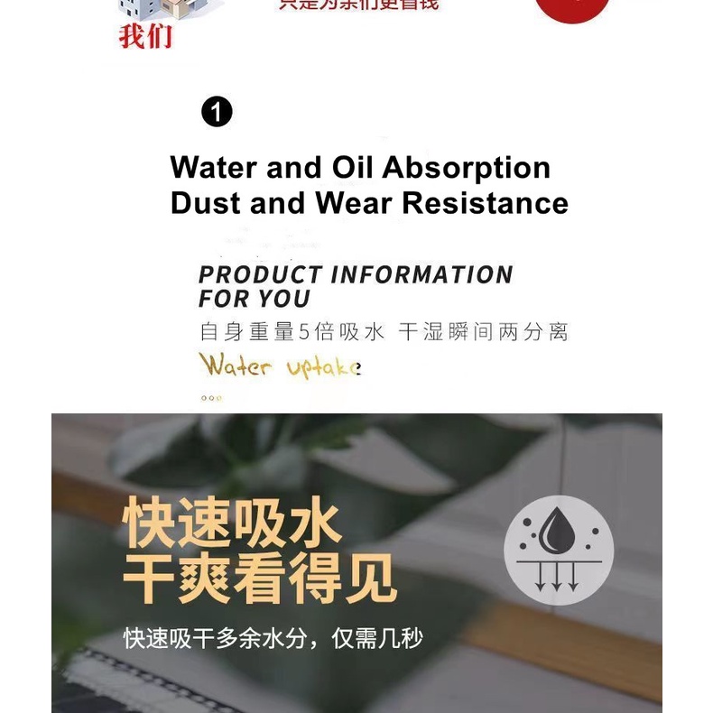 Thảm Lót Sàn Nhà Tắm / Nhà Bếp Thấm Hút Tốt Chống Trượt Tiện Lợi Cao Cấp