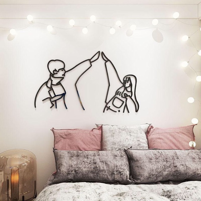 Tranh dán tường mica cặp đôi 3d trang trí phòng khách, phòng ngủ, phòng trà, quán cafe, trà sữa