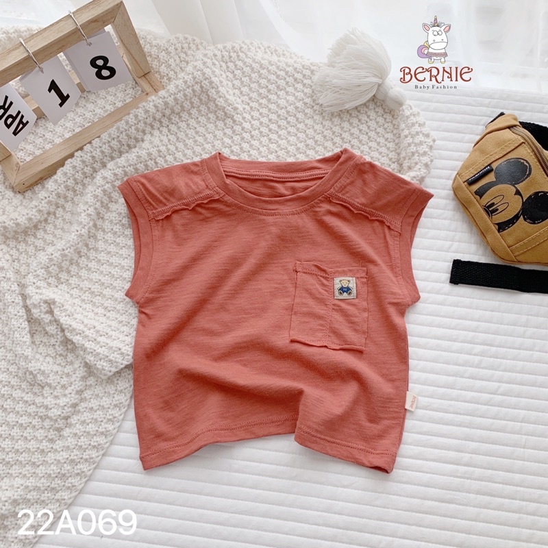 Áo phông xước ba lỗ tank top bé trai bé gái-MS33