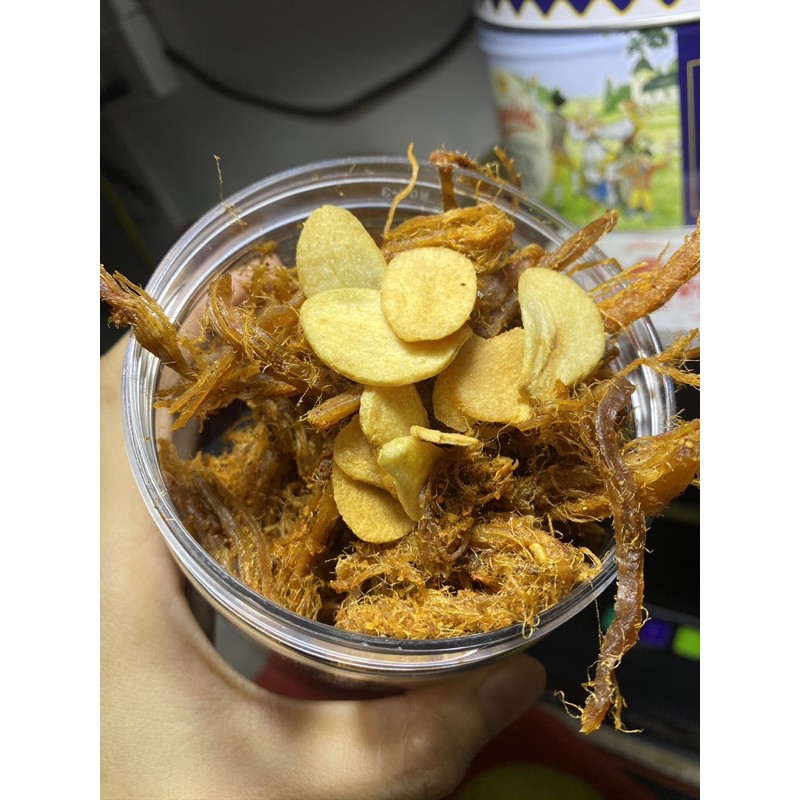 ( ĂVNĐ)Hộp 200gr Heo Khô cháy tỏi ( Handmade) | BigBuy360 - bigbuy360.vn