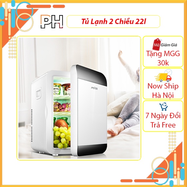 Tủ lạnh mini 2 chiều nóng lạnh dung tích 22L, dùng điện 12v/220v Dùng trong nhà hoặc trên xe ô tô tiện lợi BẢO HÀNH 12 T