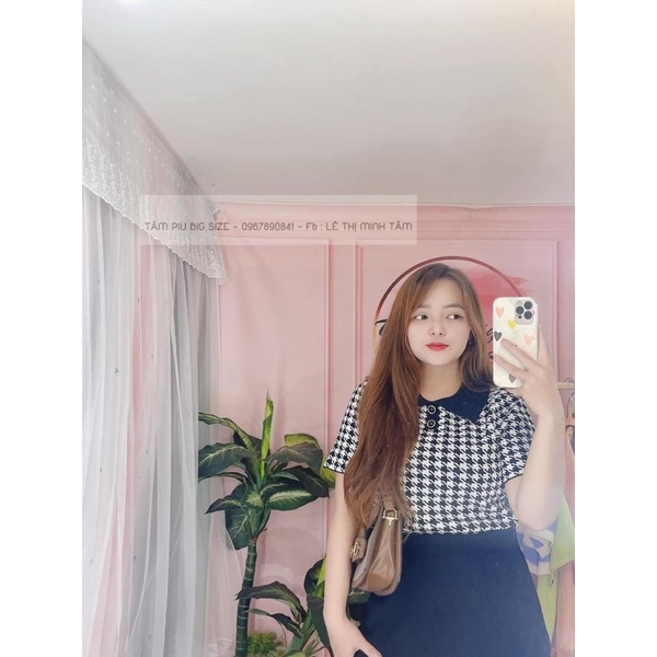 [Bigsize 55-75kg] Áo zizac polo bigsize phối với chân váy bao gọn (hình thật)