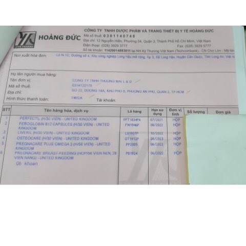 VIÊN BỔ SUNG SẮT FEROGLOBIN B12 HỘP 30V