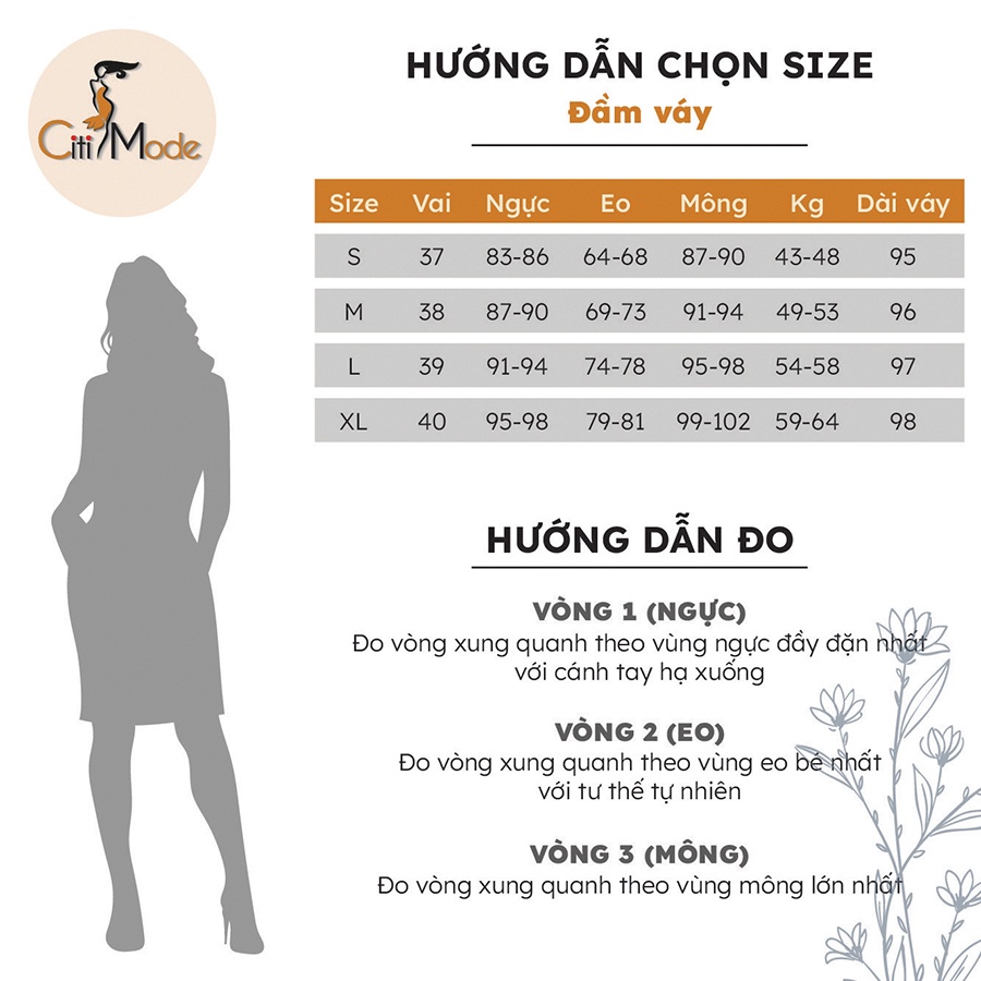 Đầm xòe nữ tím hoa nhí CITI MODE cổ lệch phối hoa chất Voan cao cấp 2 lớp DH3578