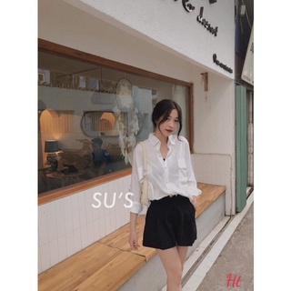Áo sơ mi lụa nắp túi cúc H26
