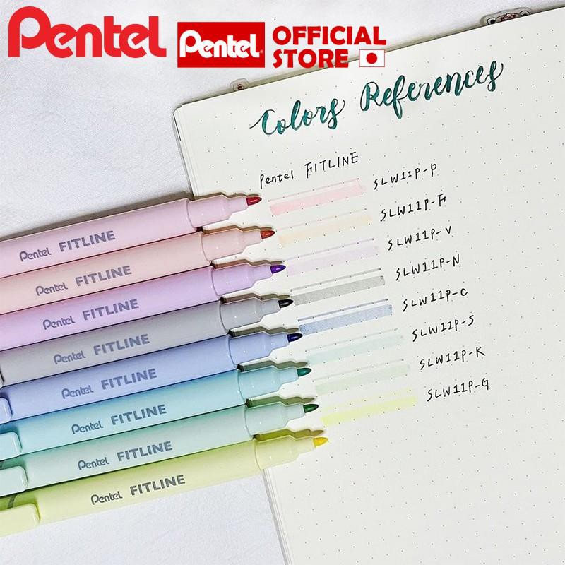 Bút Dạ Quang 2 Đầu Pentel SLW11P Màu Pastel