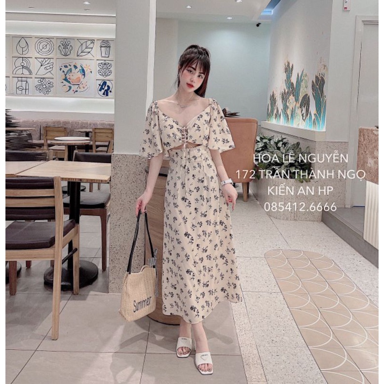 Váy hoa nhí đan dây ngực