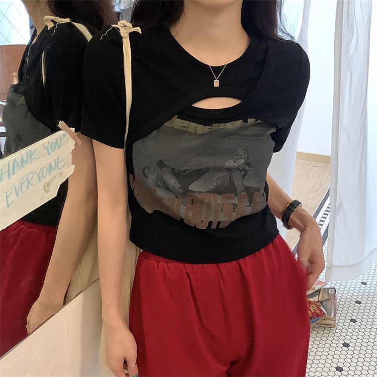 Áo thun ngắn tay thời trang mùa hè độc đáo cho nữ