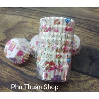 Bộ 200  Chén Giấy Mềm Lót Bánh CupCake  Size Nhí 6 Cm- Giao Hàng Họa Tiết Ngẫu Nhiên