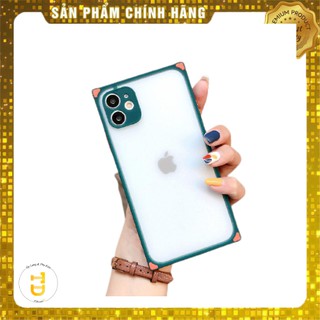 Ốp vuông nhám Iphone viền màu