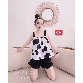 bộ đùi áo 2 dây bò sữa mặc cực mát