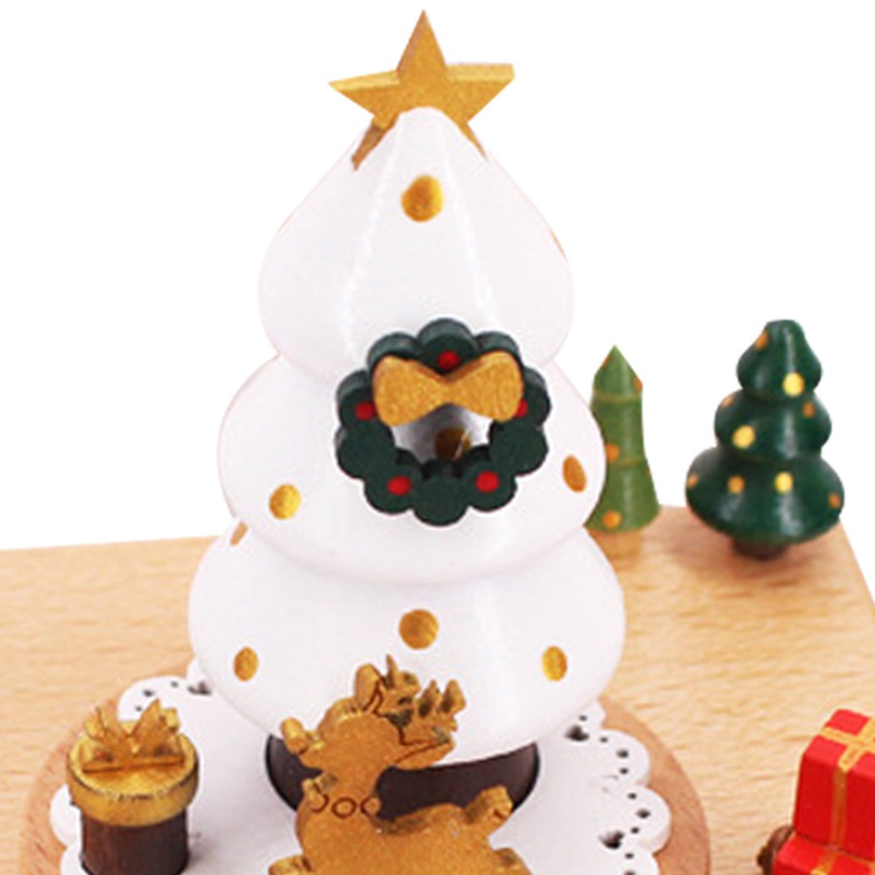 Hộp Nhạc Gỗ Hình Ông Già Noel / Cây Thông / Tàu Lửa / Cây Thông / Năm Mới Phong