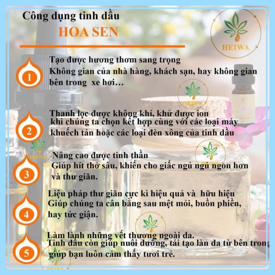 [ HOA SEN]Tinh dầu nguyên chất nhập khẩu ấn độ, có giấy kiểm định chất lượng, thơm phòng, treo xe, đuổi muỗi hiệu quả