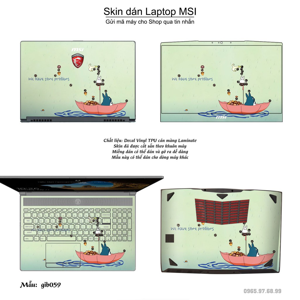 Skin dán Laptop MSI in hình Ghibli _nhiều mẫu 9 (inbox mã máy cho Shop)