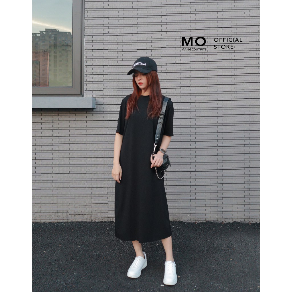 Váy suông trơn thun tăm MO IRIS